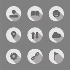 Set of Various Minimal Round Icons