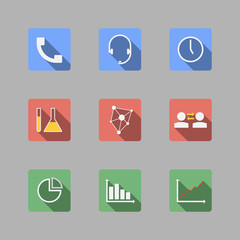 Set of Colorful Minimal Business Icons