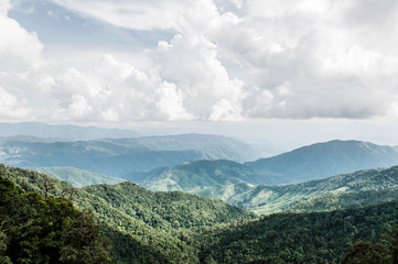 Road and mountain under the blue sky  in Thailand