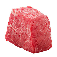 meat, beef, cube, isolated on white background, clipping path, full depth of field