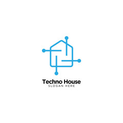 Techno House Logo Design Vector