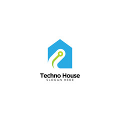 Techno House Logo Design Vector