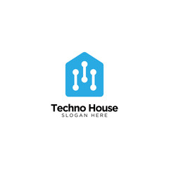 Techno House Logo Design Vector