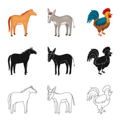 Vector illustration of breeding and kitchen  logo. Collection of breeding and organic  stock symbol for web.