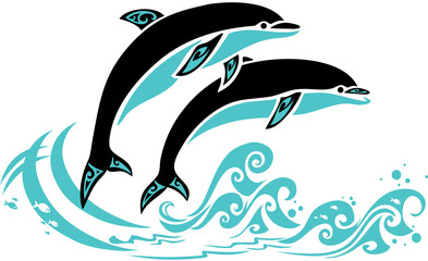 dolphins jumping out of water © inga