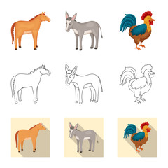 Isolated object of breeding and kitchen  logo. Set of breeding and organic  vector icon for stock.