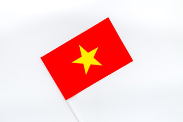 Flag of Vietnam white background top view