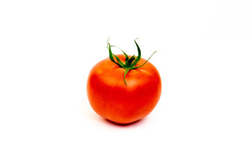 Tomato isolated. Tomato with clipping path. Full depth of field. Fresh tomato isolated on white background