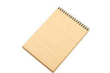 Design concept - Top view of notebook  isolated on white background for mockup.