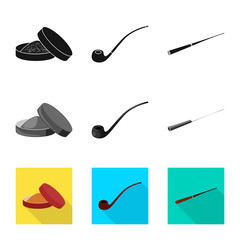 Isolated object of refuse and stop logo. Collection of refuse and habit vector icon for stock.