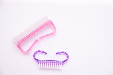 Items for manicure isolated on white background. Subjects master for professional manicure.