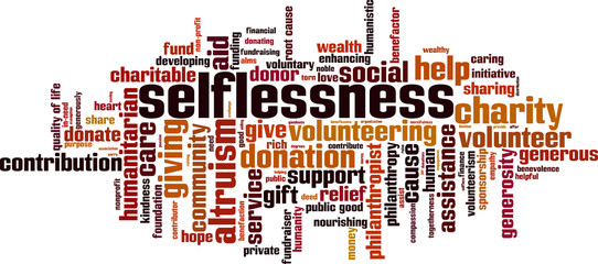 Selflessness word cloud