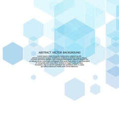 Vector Abstract geometric background. Template brochure design. Blue hexagon shape. eps 10
