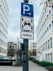 Car sharing vehicle parking sign