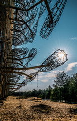 Echo of the Cold War. Secret Soviet over the horizon antenna known as the "Russian woodpecker". Chernobyl Nuclear Disaster Exclusion Zone