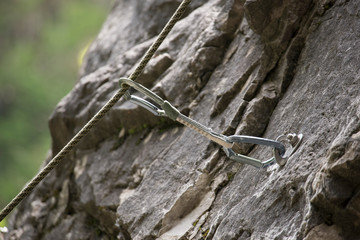 Outdoor climbing safety gear, quick draw with rope