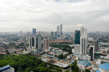 Fototapeta na wymiar Aerial view of Johor Bahru City, Malaysia