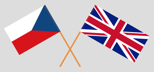 The UK and Czech Republic. British and Czech flags