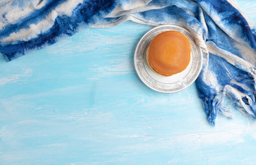 Obraz na płótnie Canvas close up of stack dorayaki (Japanese Pancake Sandwich)