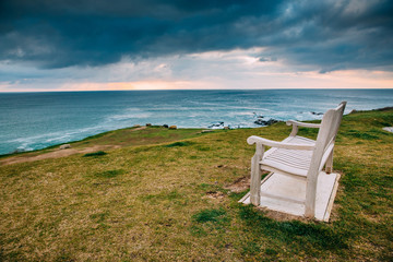 Beautiful cornish coastline in Newquay, United Kingdom