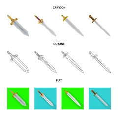 Isolated object of game  and armor  sign. Collection of game  and blade  stock symbol for web.