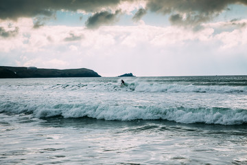 Beautiful cornish coastline in Newquay, United Kingdom