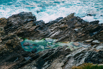 Beautiful cornish coastline in Newquay, United Kingdom