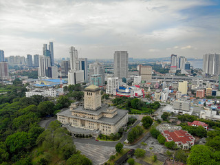 Fototapeta na wymiar Aerial view of Johor Bahru City, Malaysia
