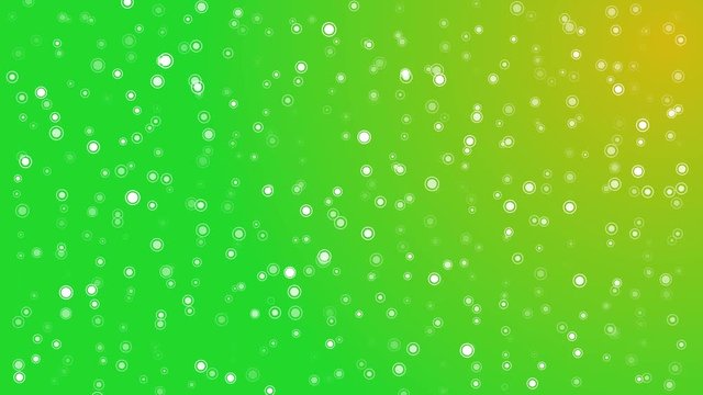 White particle elements drifting on lime green background, LOOP
