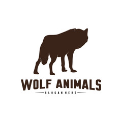 Wolf Abstract Logo Design Vector Illustration. Wolf Logo Template. Simple flat style. Icon Symbol.