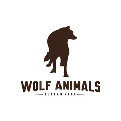 Wolf Abstract Logo Design Vector Illustration. Wolf Logo Template. Simple flat style. Icon Symbol.