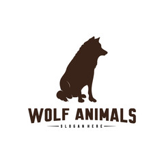 Wolf Abstract Logo Design Vector Illustration. Wolf Logo Template. Simple flat style. Icon Symbol.