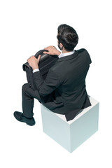 Corporate businessman sitting and waiting