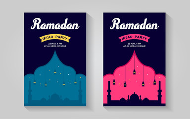 Ramadan colorful iftar party poster design template - Clean ramadan poster