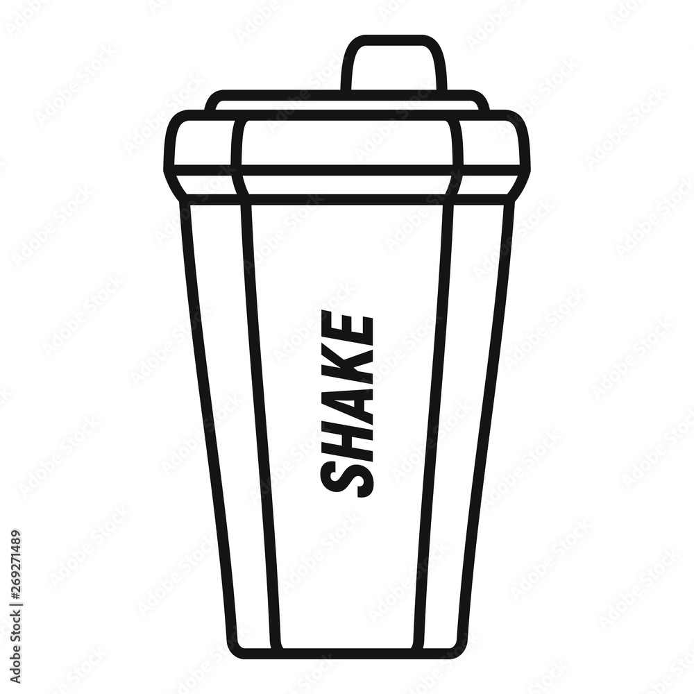 Poster shake bottle icon. outline shake bottle vector icon for web design isolated on white background