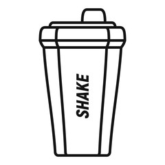 Shake bottle icon. Outline shake bottle vector icon for web design isolated on white background
