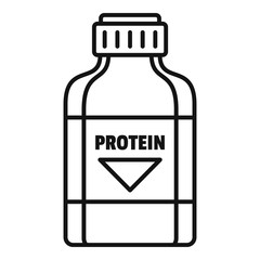 Protein sport bottle icon. Outline protein sport bottle vector icon for web design isolated on white background