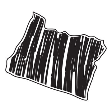 recommend clip art: Isolated sketch of the state of Oregon - Vector