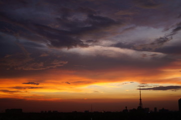 beautiful sunset on a postcard