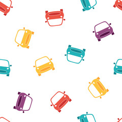 Seamless pattern with car on white background, vector illustration