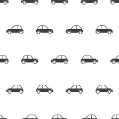 Seamless pattern with car on white background, vector illustration