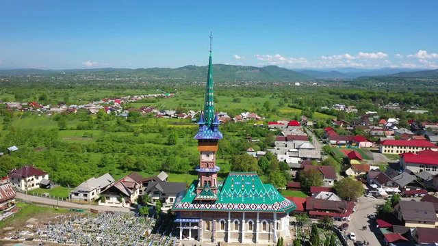 Maramures Romania Merry Cemetery. Shooting from the air