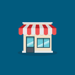 Small Business Storefront. Retail Flat Design Icon. Vector