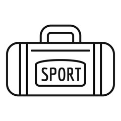 Sport bag icon. Outline sport bag vector icon for web design isolated on white background
