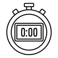 Sport stopwatch icon. Outline sport stopwatch vector icon for web design isolated on white background