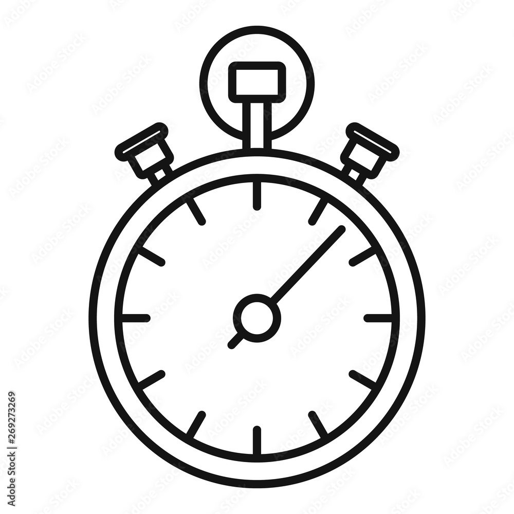 Poster stopwatch icon. outline stopwatch vector icon for web design isolated on white background