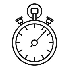 Stopwatch icon. Outline stopwatch vector icon for web design isolated on white background