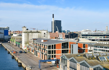View over the harbor of Aarhus in Denmark 