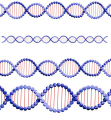 Isolated low poly DNA strands on white background. 3d render