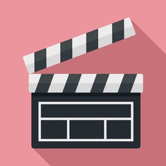 Fototapeta premium Film clapper icon. Flat illustration of film clapper vector icon for web design